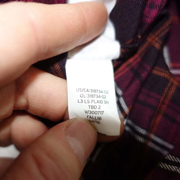 Banana Republic Women's Shirt Dress Size 00P NWT Long Sleeves Purple Black Plaid - Picture 9 of 9